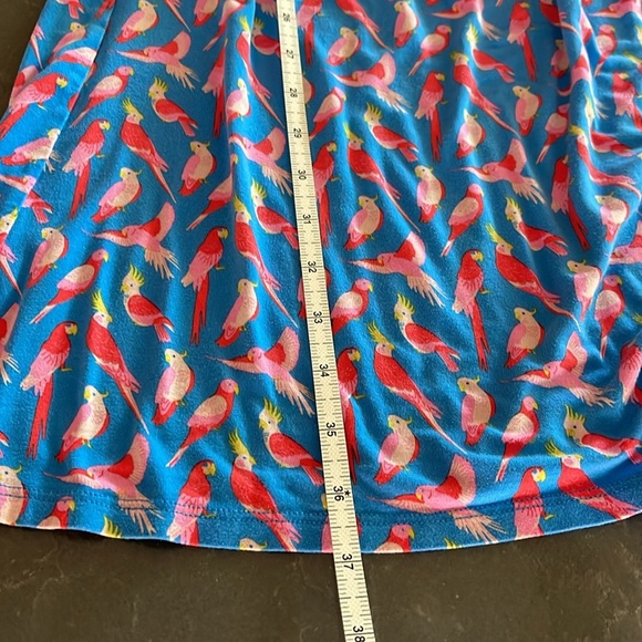 Boden Lola Jersey Stretch Blue Wrap Dress Parakeet Cockatiel- 12P - Picture 8 of 9